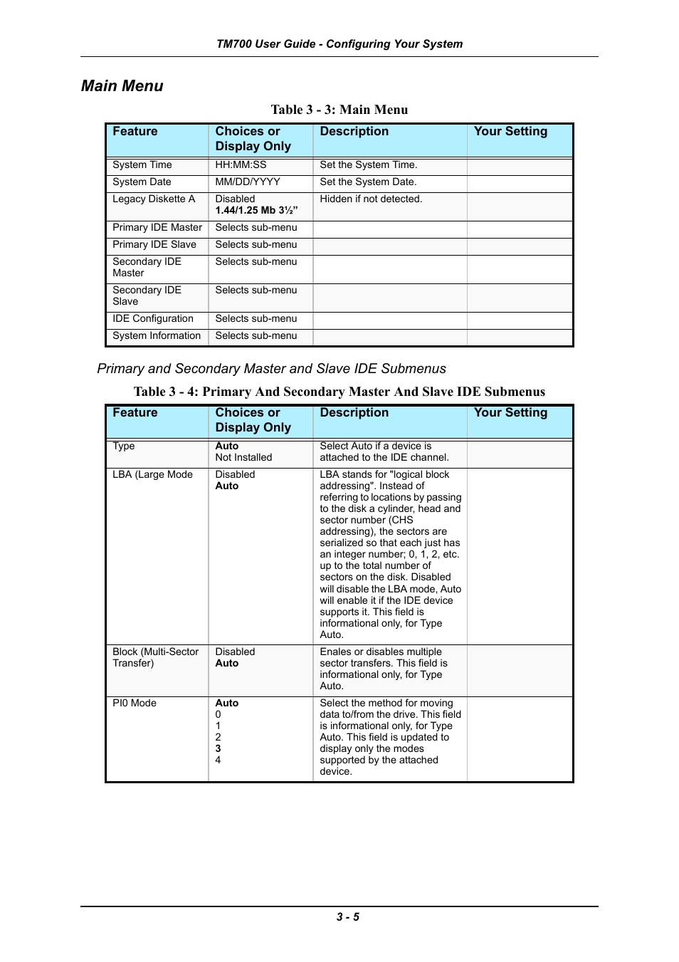 Main menu, Main menu -5 | Intel Express 5800 TM700 User Manual | Page 49 / 132