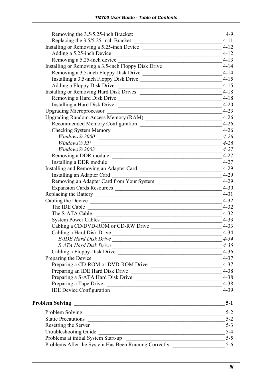 Intel Express 5800 TM700 User Manual | Page 5 / 132