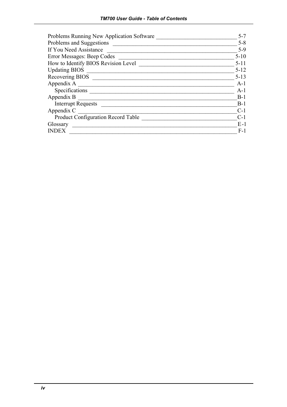 Intel Express 5800 TM700 User Manual | Page 6 / 132
