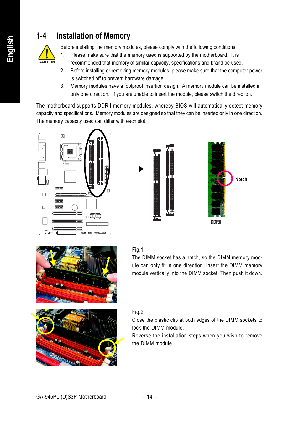 English | Intel GA-945PL-S3P User Manual | Page 14 / 72