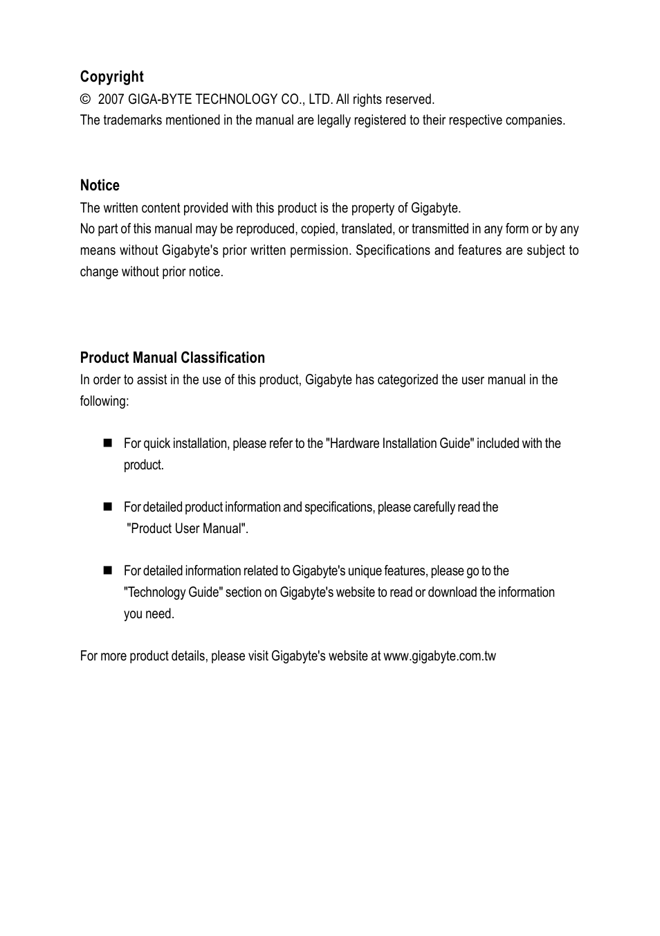 Intel GA-945PL-S3P User Manual | Page 3 / 72