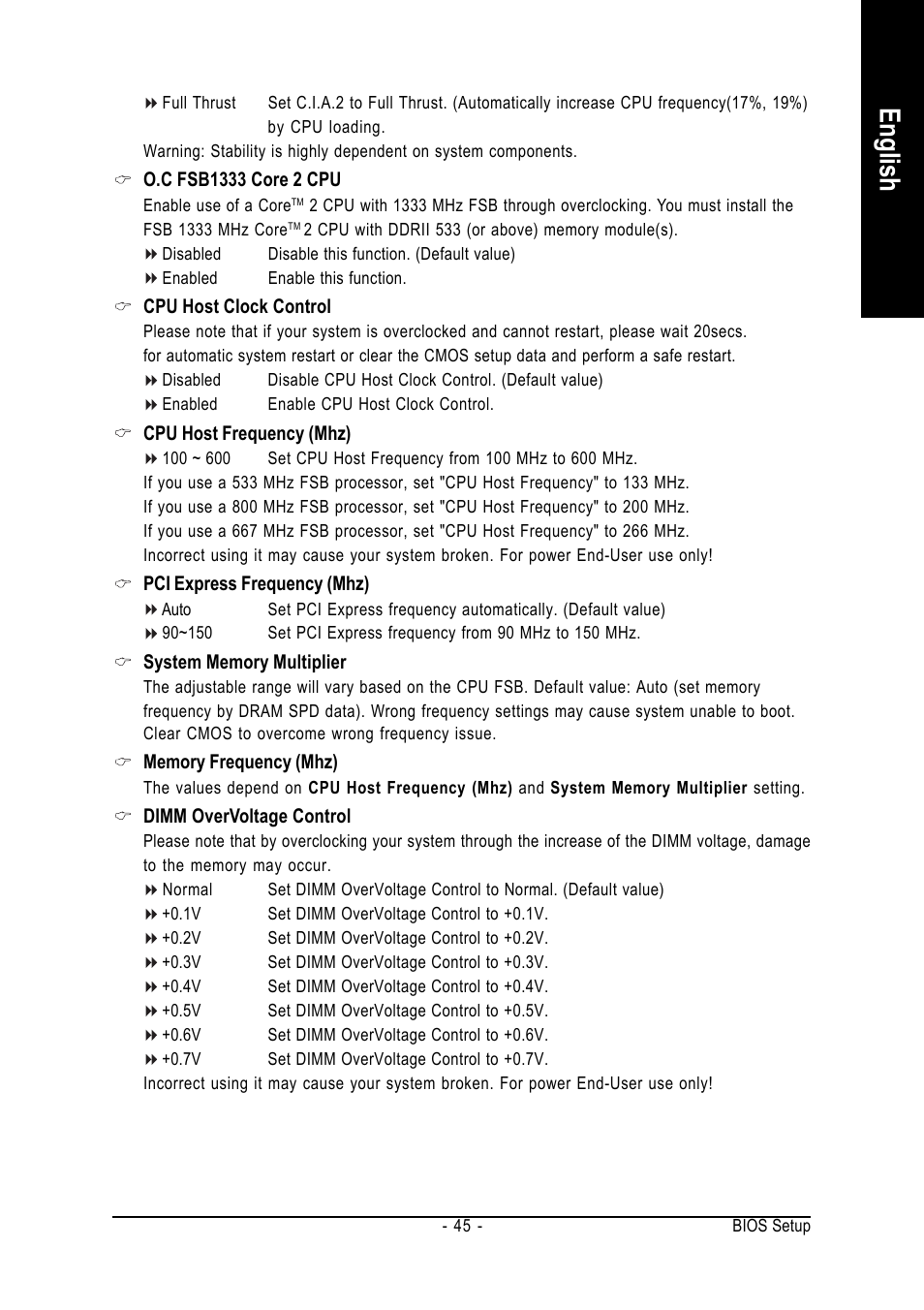 English | Intel GA-945PL-S3P User Manual | Page 45 / 72
