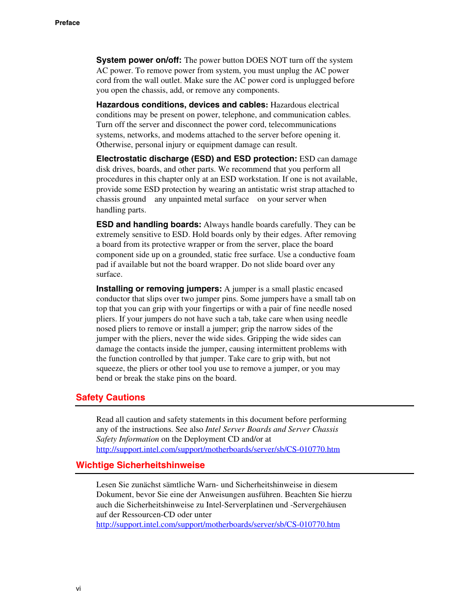 Intel SE7520BD2 User Manual | Page 6 / 64