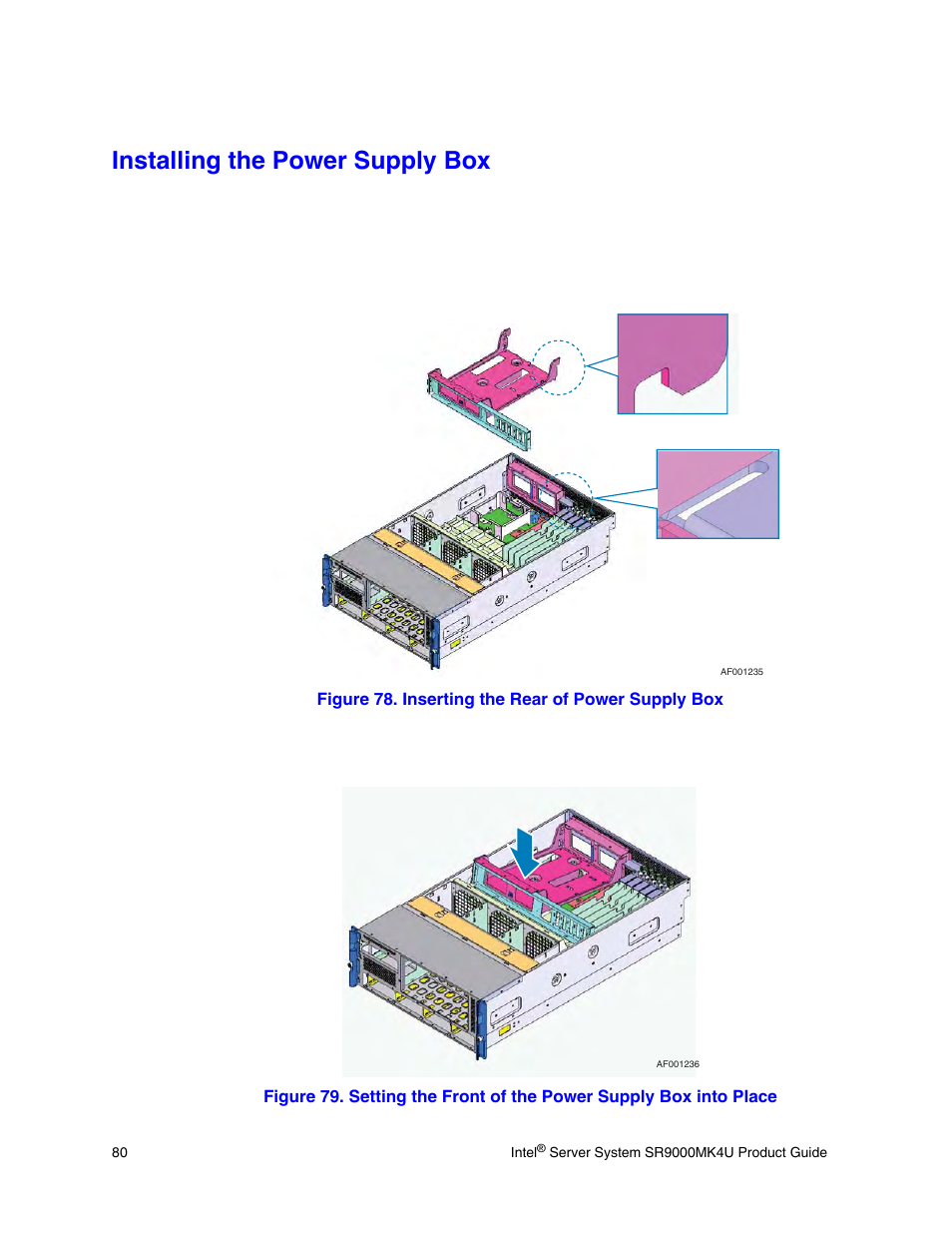 Installing the power supply box, To replace your power supply box, With | Installing the power | Intel SR9000MK4U User Manual | Page 102 / 258