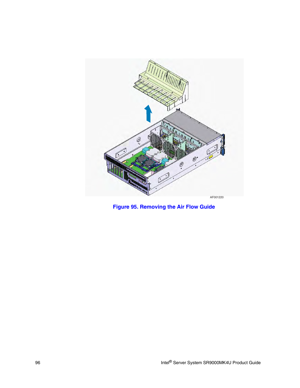 Figure 95. removing the air flow guide | Intel SR9000MK4U User Manual | Page 118 / 258