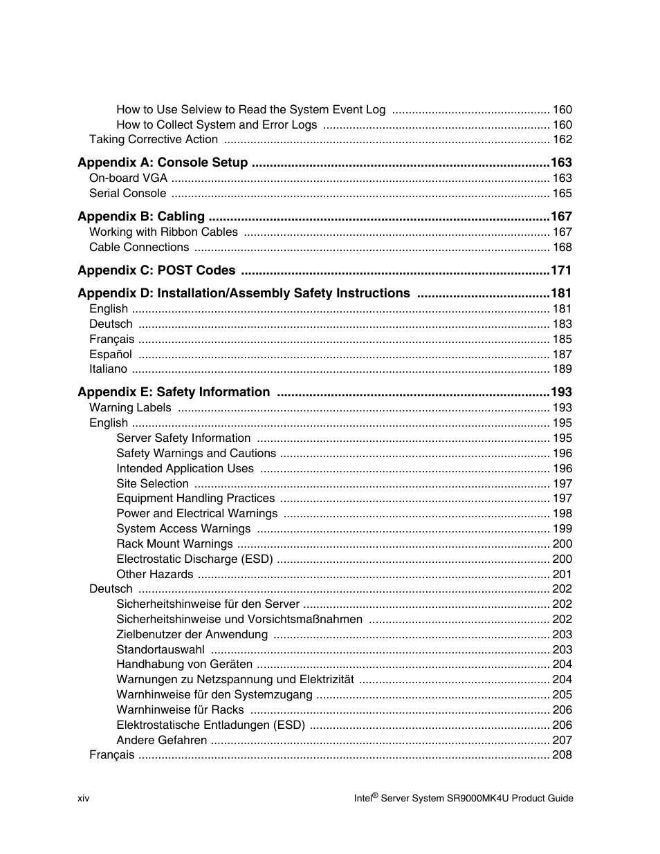 Intel SR9000MK4U User Manual | Page 14 / 258