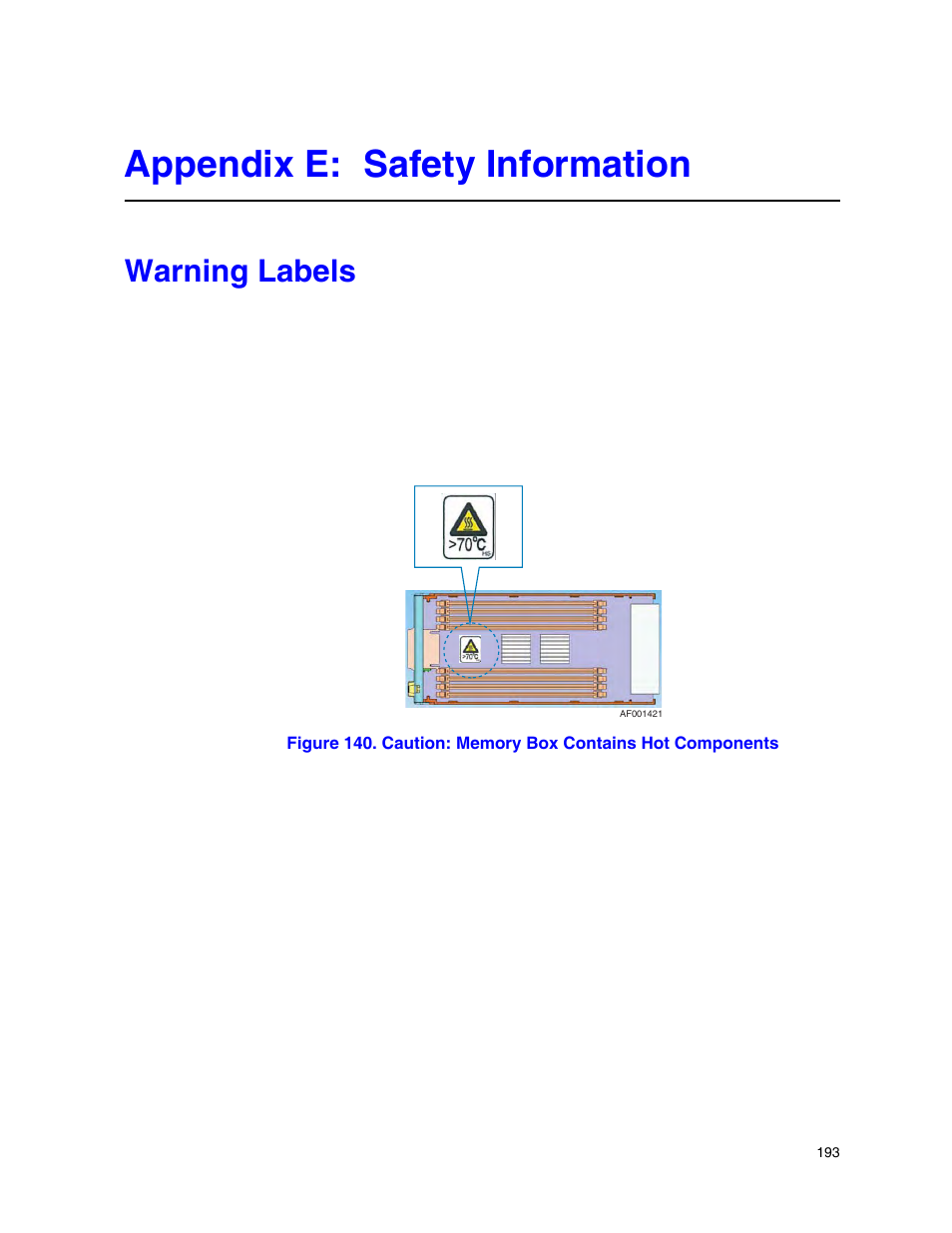 Appendix e: safety information, Warning labels | Intel SR9000MK4U User Manual | Page 215 / 258