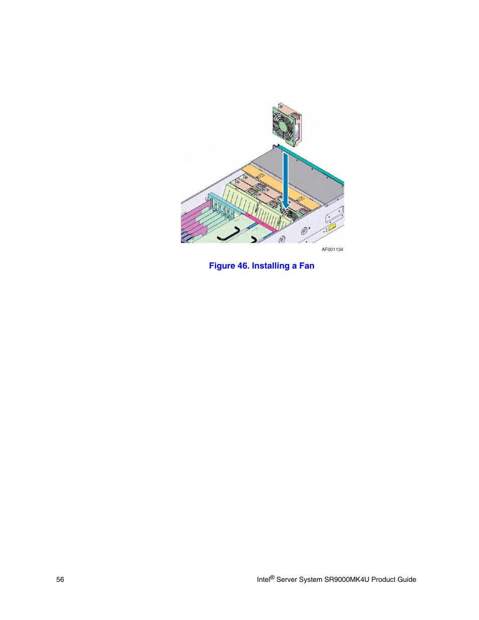 Figure 46. installing a fan | Intel SR9000MK4U User Manual | Page 78 / 258