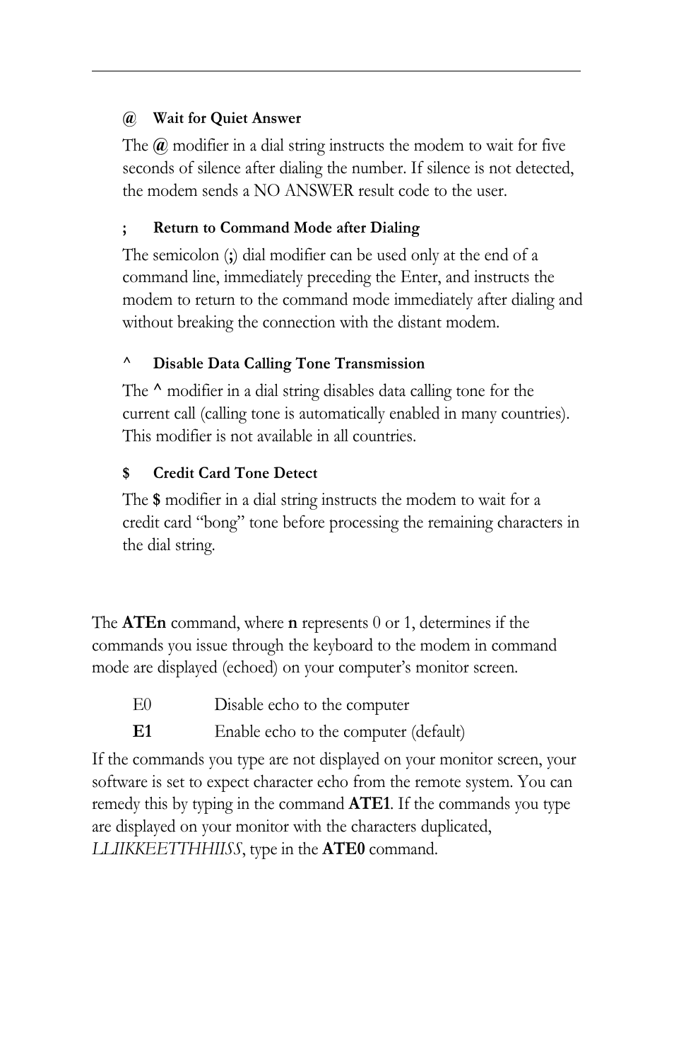 En echo command | Intel LAN+Modem56 PC Card PRO/100 User Manual | Page 132 / 178