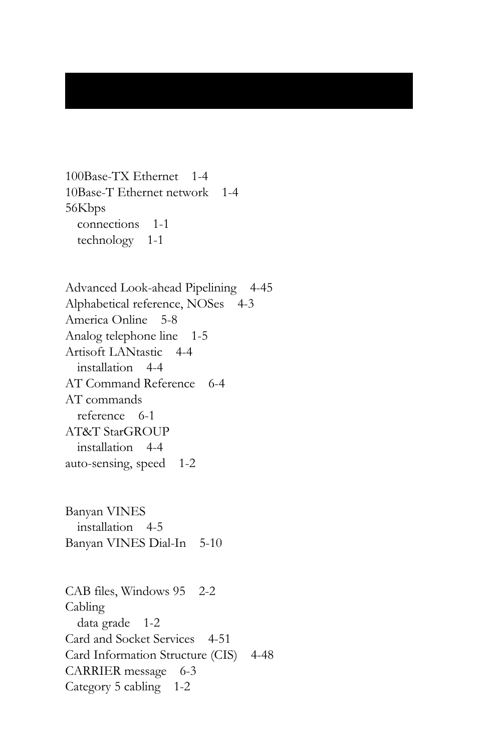 Index, Symbols | Intel LAN+Modem56 PC Card PRO/100 User Manual | Page 171 / 178
