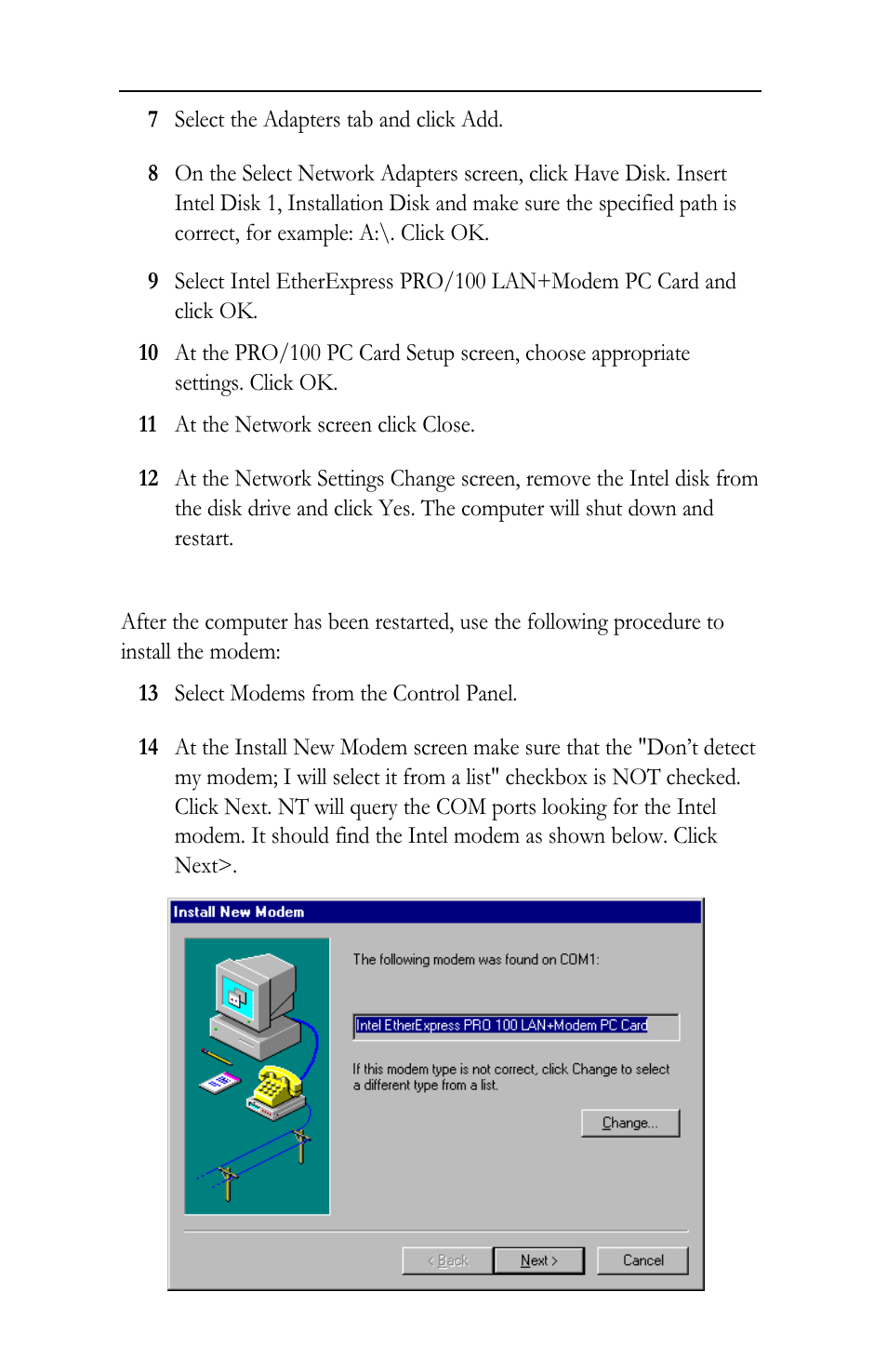 Intel LAN+Modem56 PC Card PRO/100 User Manual | Page 32 / 178