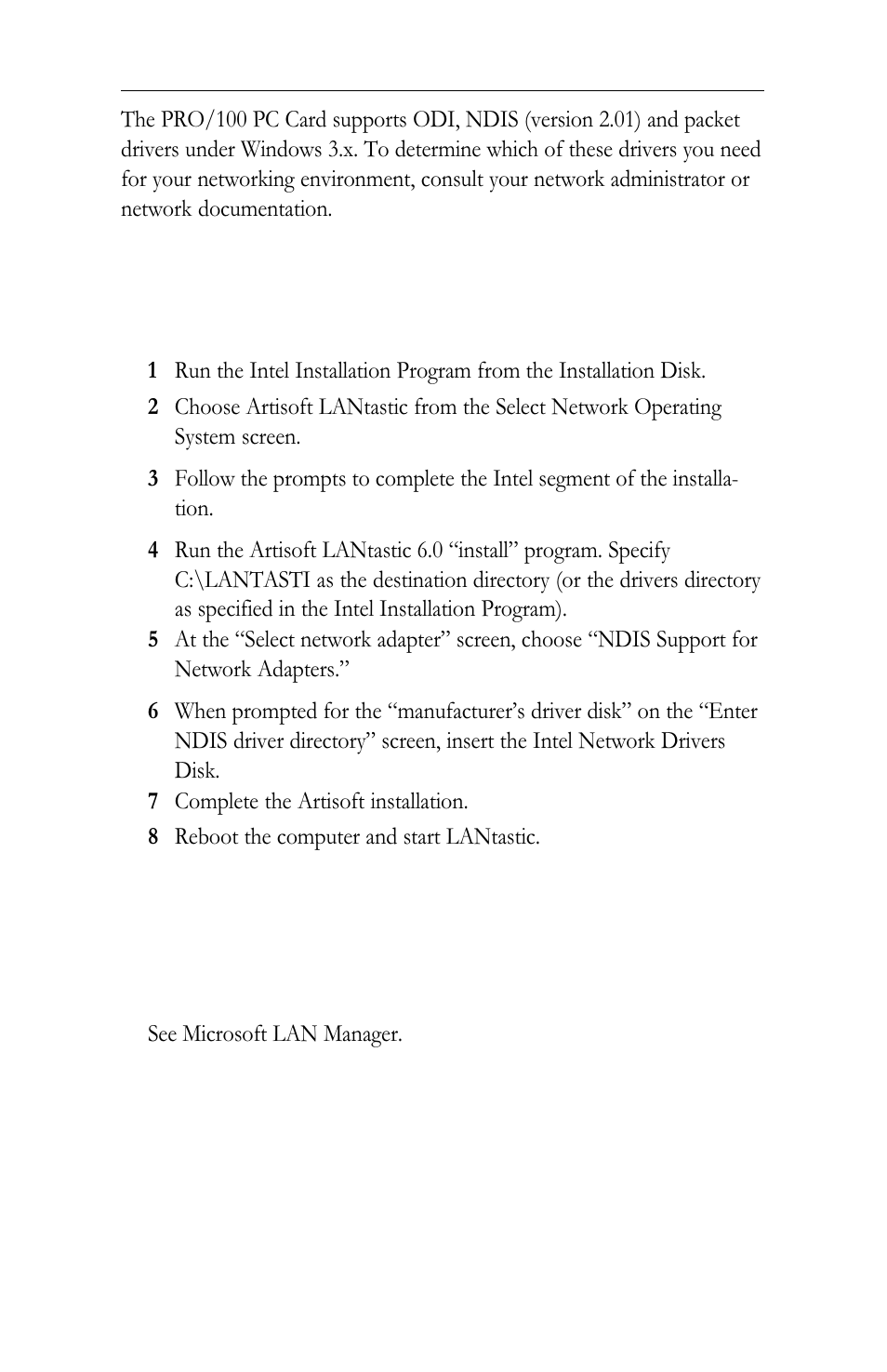 At command reference, At command reference -4, Artisoft lantastic version 6.0 | At&t stargroup lan manager version 2.1a | Intel LAN+Modem56 PC Card PRO/100 User Manual | Page 42 / 178