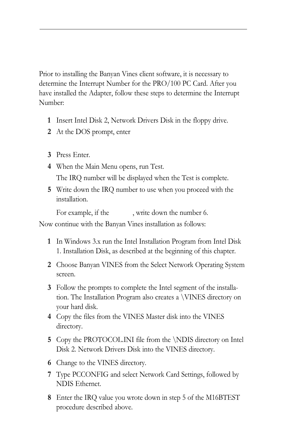 S-register reference, Banyan vines version 5.5 | Intel LAN+Modem56 PC Card PRO/100 User Manual | Page 43 / 178