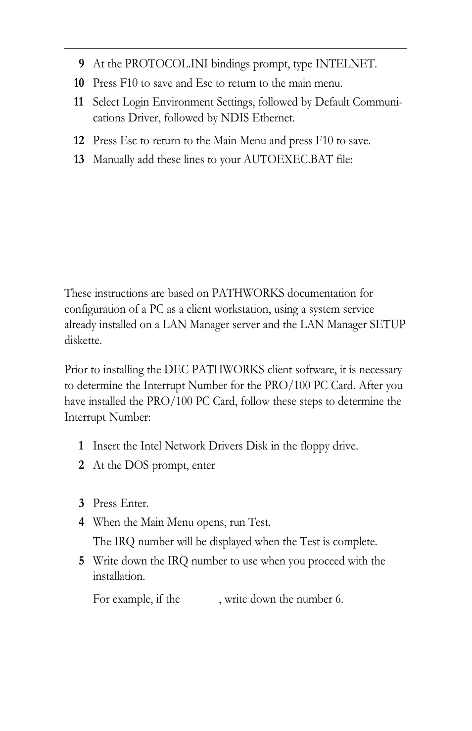 Dec pathworks versions 5.x or 6.x | Intel LAN+Modem56 PC Card PRO/100 User Manual | Page 44 / 178