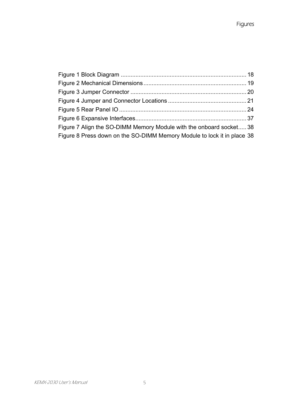 Figures | Intel KEMX-2030 User Manual | Page 5 / 60