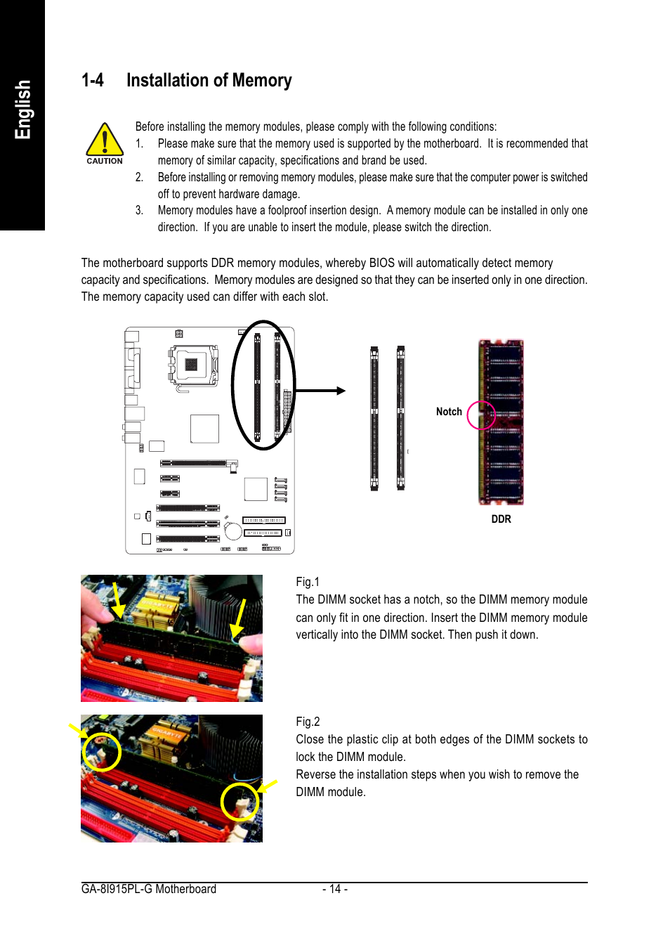 English | Intel GA-8I915PL-G User Manual | Page 14 / 80