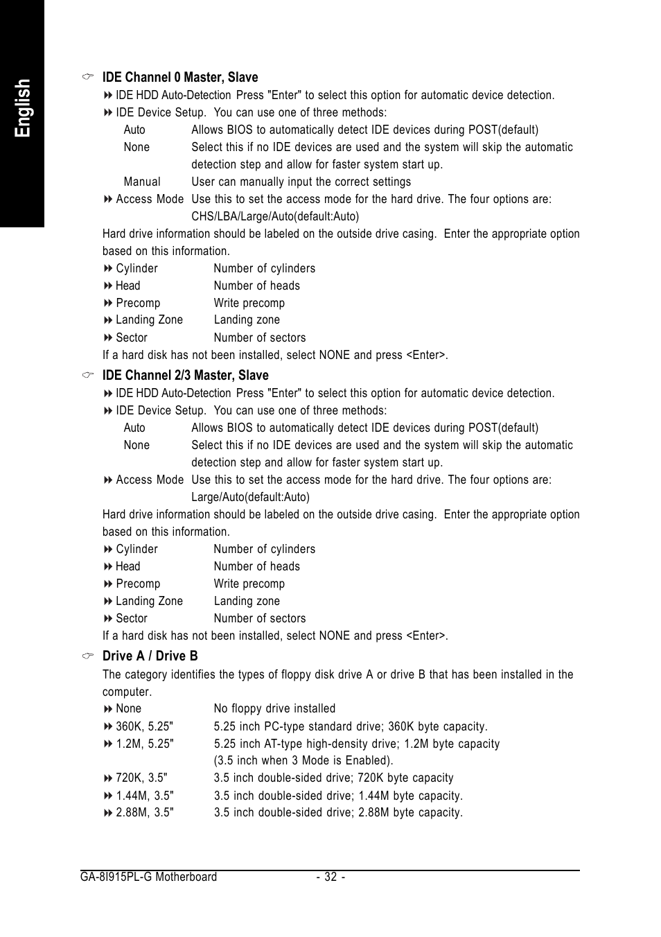 English | Intel GA-8I915PL-G User Manual | Page 32 / 80