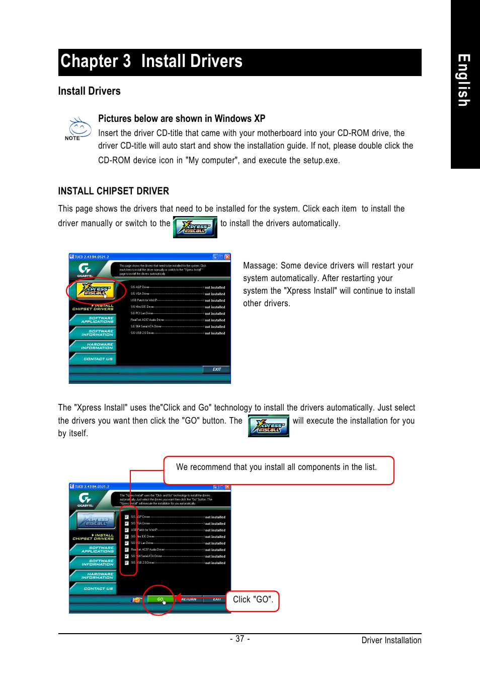 Chapter 3 install drivers, English revision history | GIGABYTE 8S661FXMP-RZ User Manual | Page 37 / 40