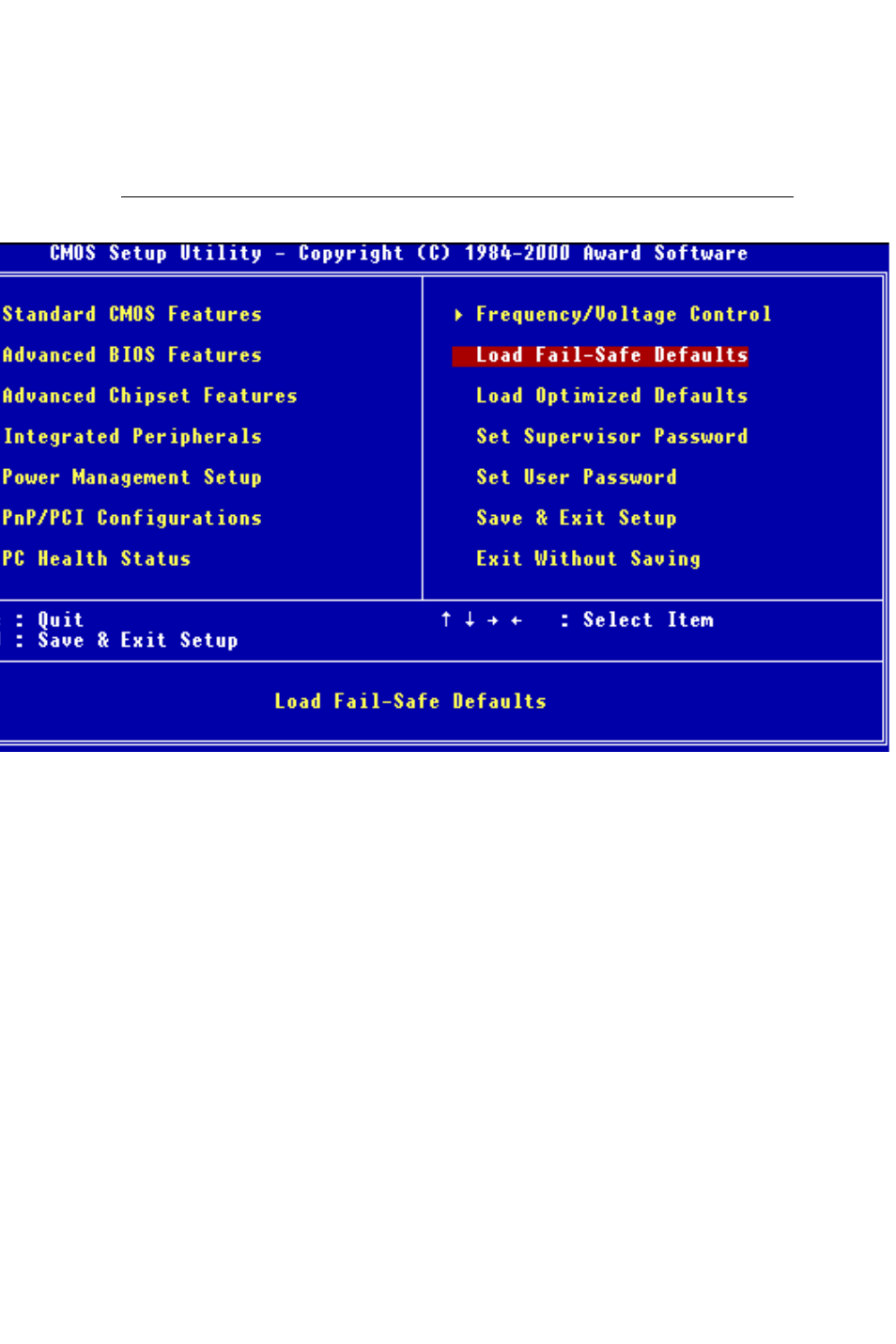 Load fail-safe defaults | Intel SBC-776 User Manual | Page 85 / 104