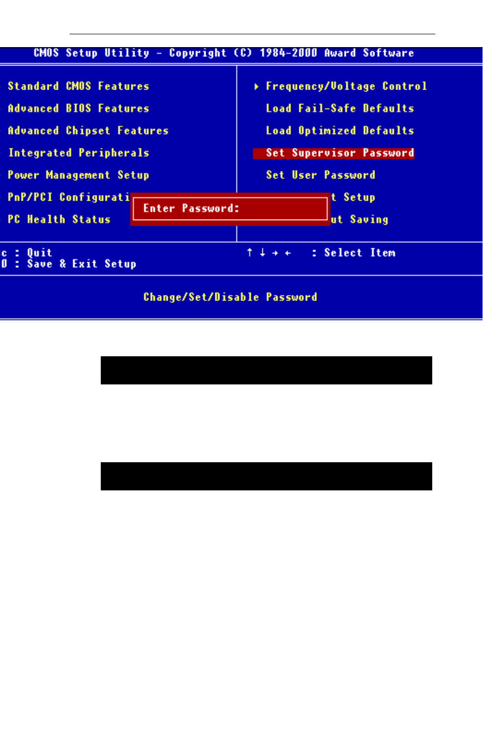 Set supervisor password | Intel SBC-776 User Manual | Page 87 / 104