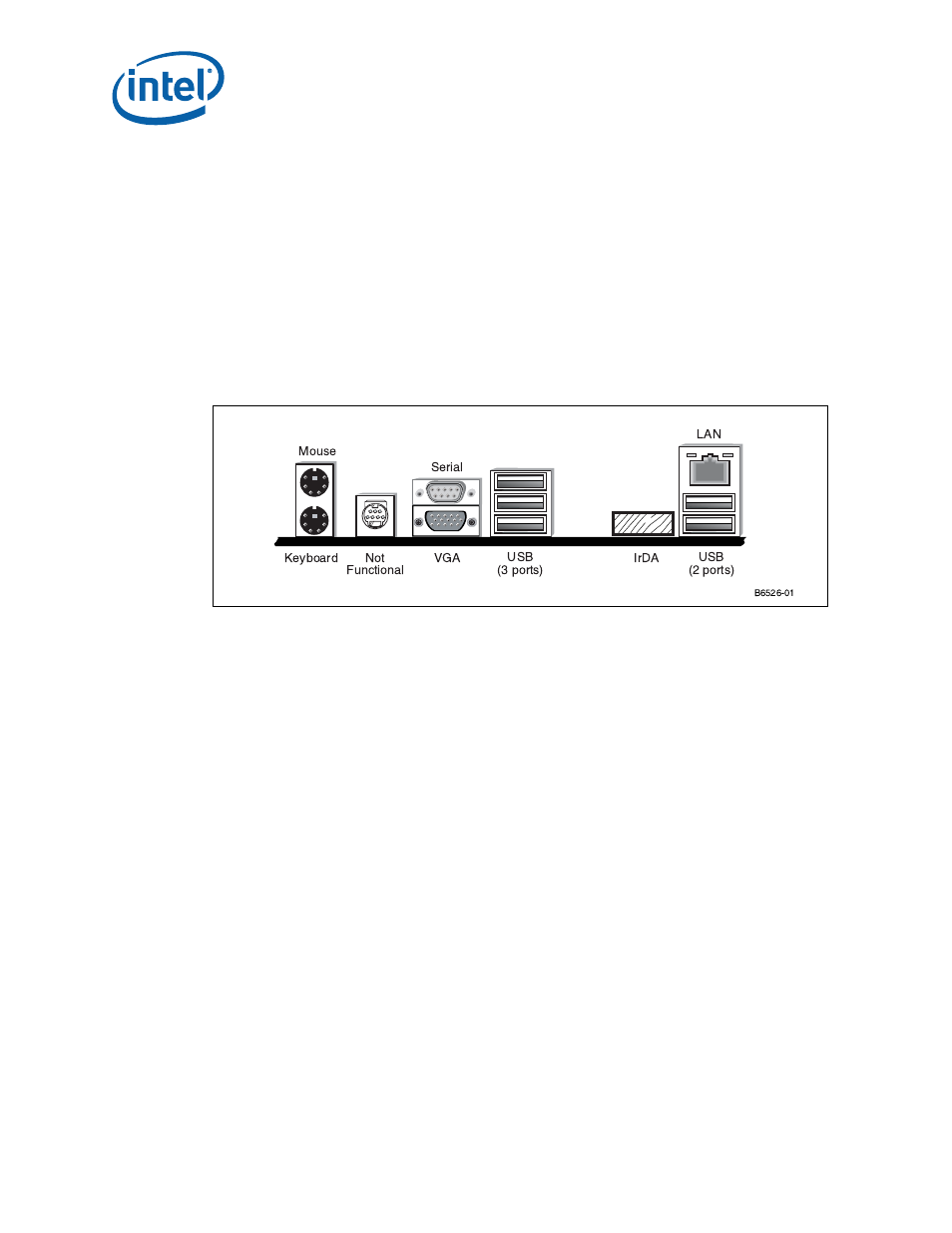 2 back panel connectors, Figure 3. back panel connector locations, Back panel connectors | Back panel connector locations, Yboard (see, D in, Figure 3 | Intel 915GME User Manual | Page 36 / 53