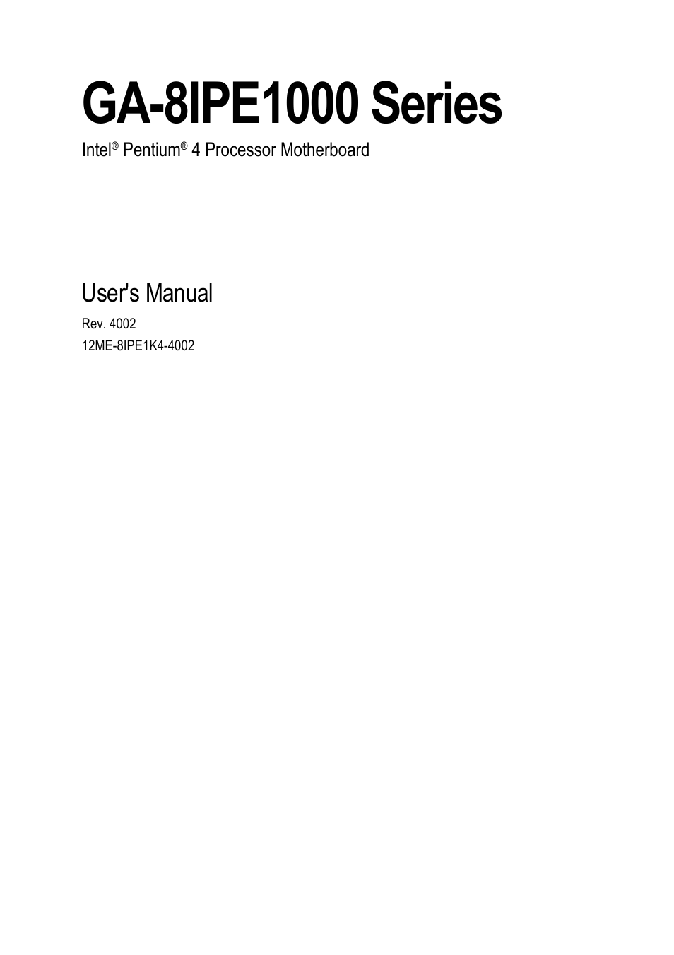 Intel GA-8IPE1000 User Manual | 80 pages