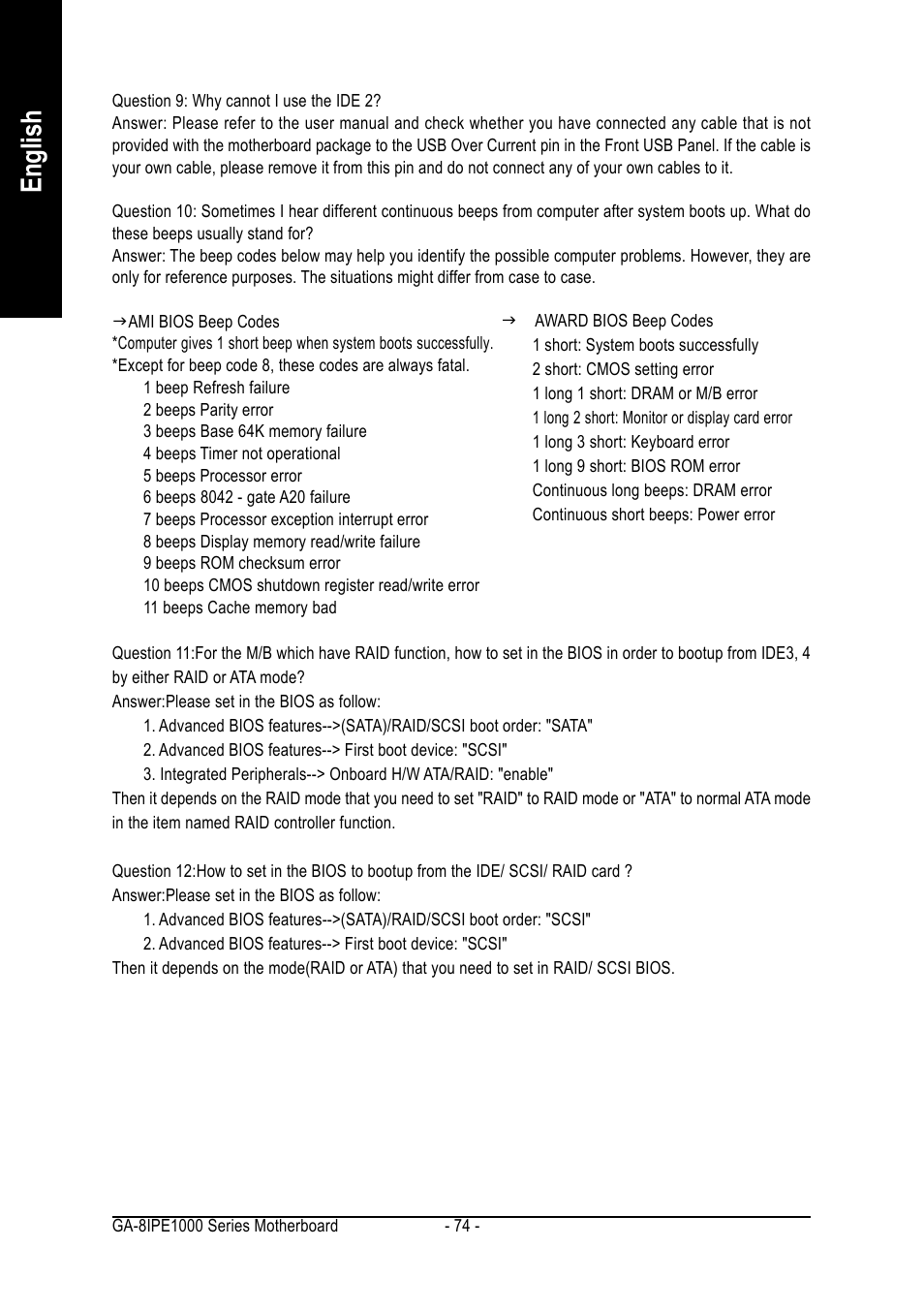 English | Intel GA-8IPE1000 User Manual | Page 74 / 80