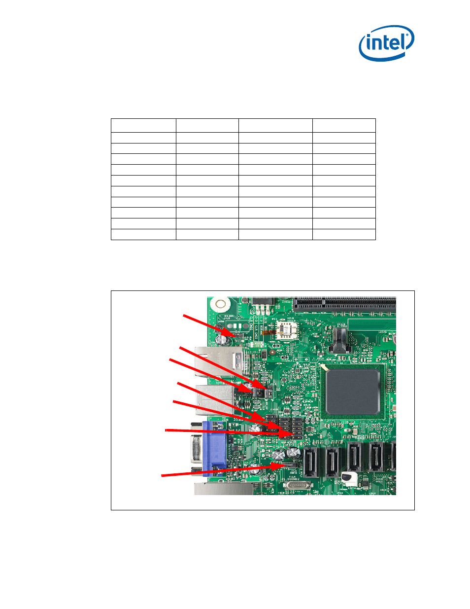 4 voltage reference, Table 9. voltage reference detail, 8 development kit major connectors and jumpers | Figure 12. major jumper and header locations, Voltage reference, Development kit major connectors and jumpers, 12 major jumper and header locations, Voltage reference detail | Intel Core 2 Duo User Manual | Page 21 / 36