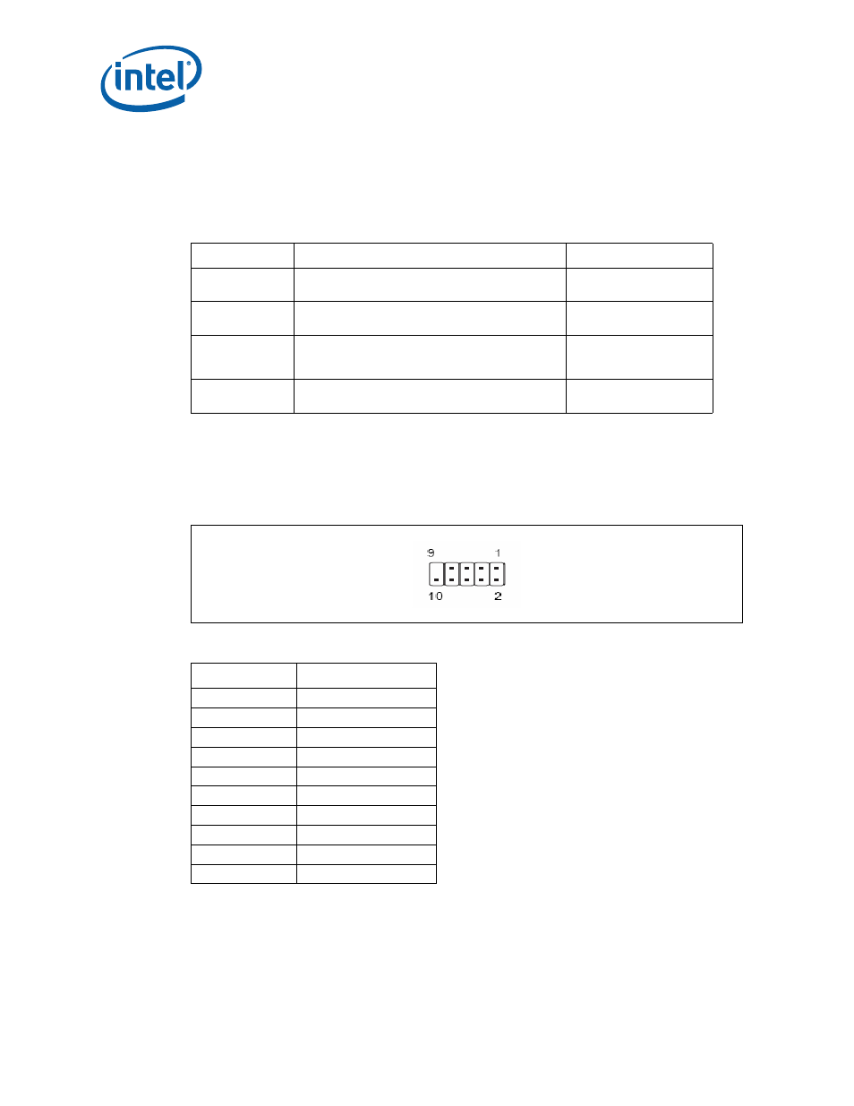 1 jumper functions, 2 usb 2.0 front panel, Table 11. usb front panel | 3 1394a header, Jumper functions, Usb 2.0 front panel, 1394a header, 10 intel, Core, 2 duo processor and intel | Intel Core 2 Duo User Manual | Page 22 / 36