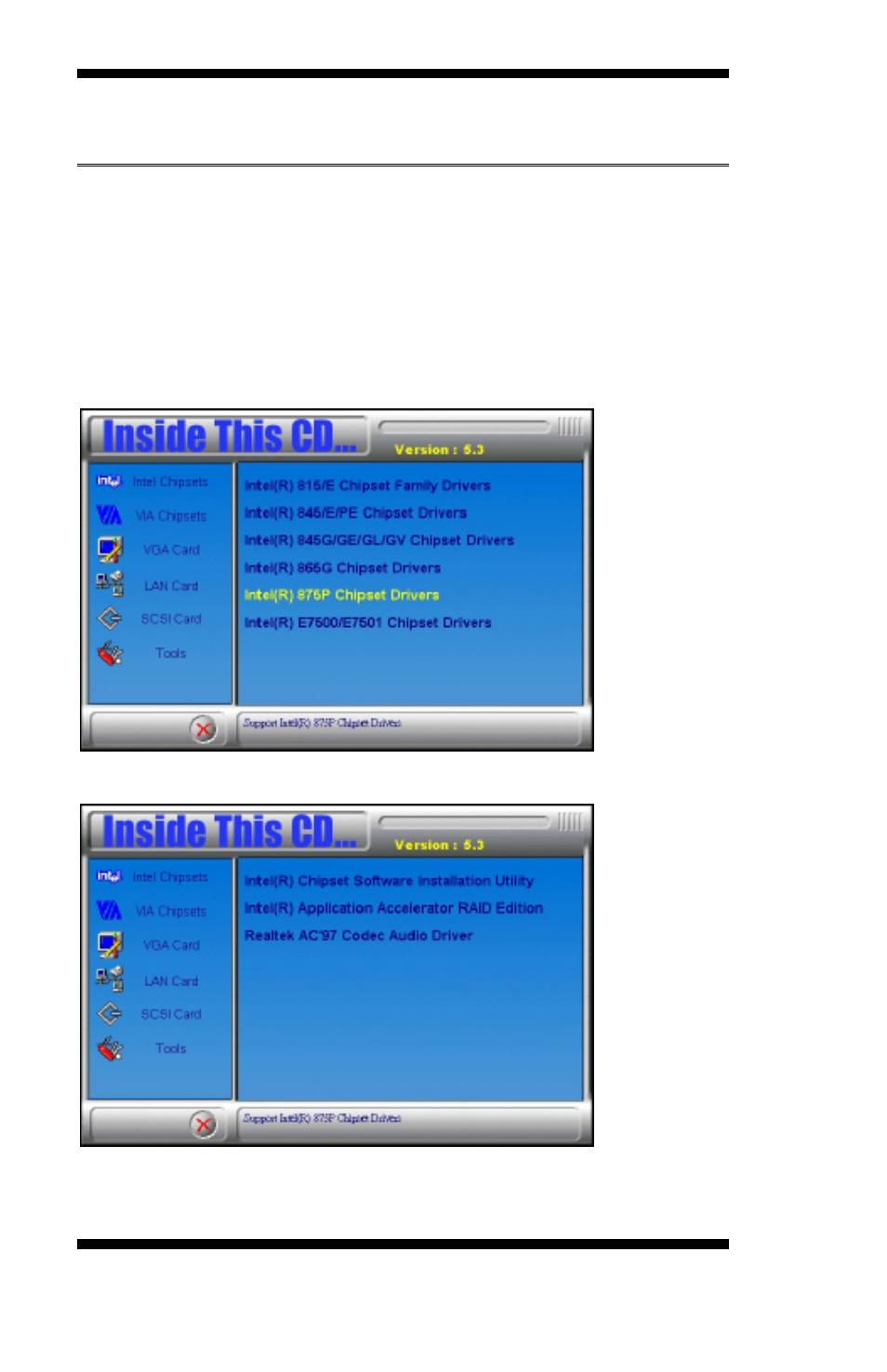 Intel 875p chipset software intallation utility, The intel | Intel MB820 User Manual | Page 54 / 60