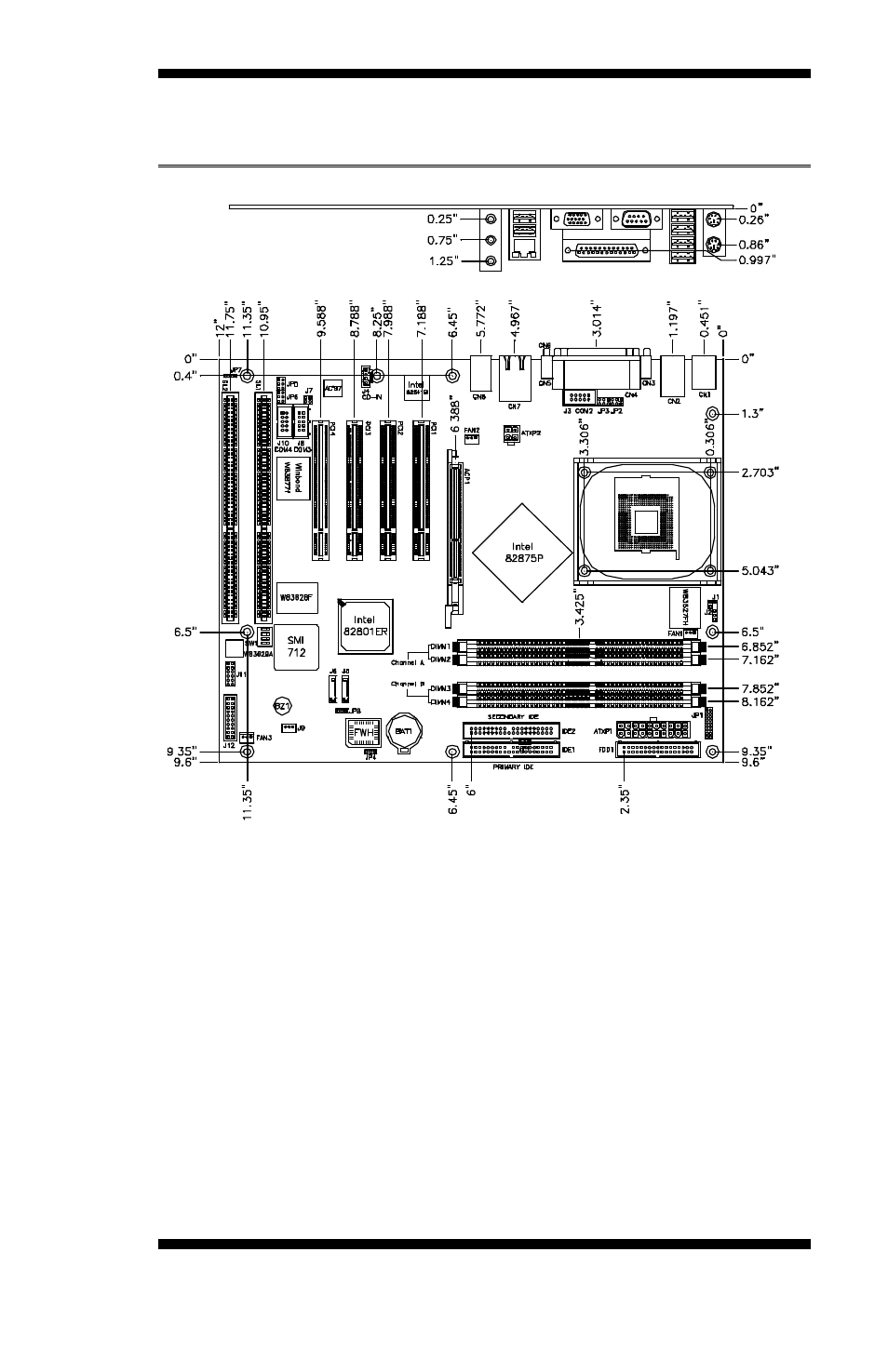 Board dimensions | Intel MB820 User Manual | Page 7 / 60