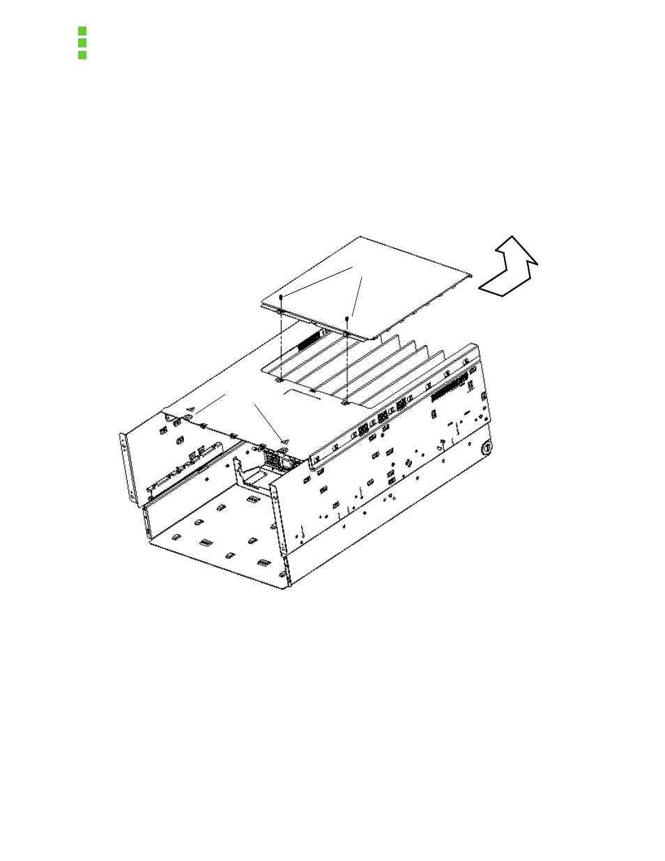 1 hot-plug pci access door, 4 fan bay, Hot-plug pci access door | Fan bay | Intel OCPRF100 MP User Manual | Page 13 / 149