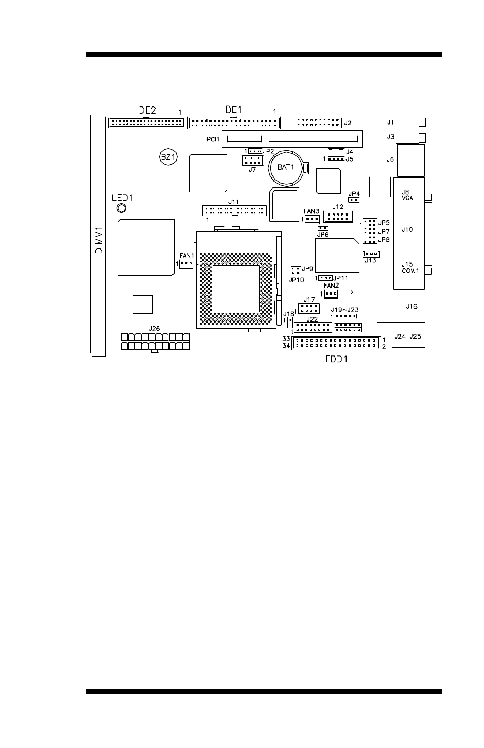 Connector locations on i815e, Connectors | Intel I815E User Manual | Page 17 / 80