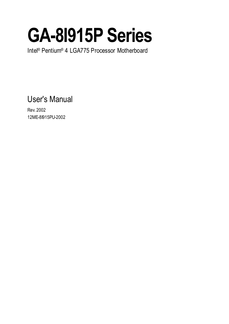 Intel GA-8I915P User Manual | 80 pages