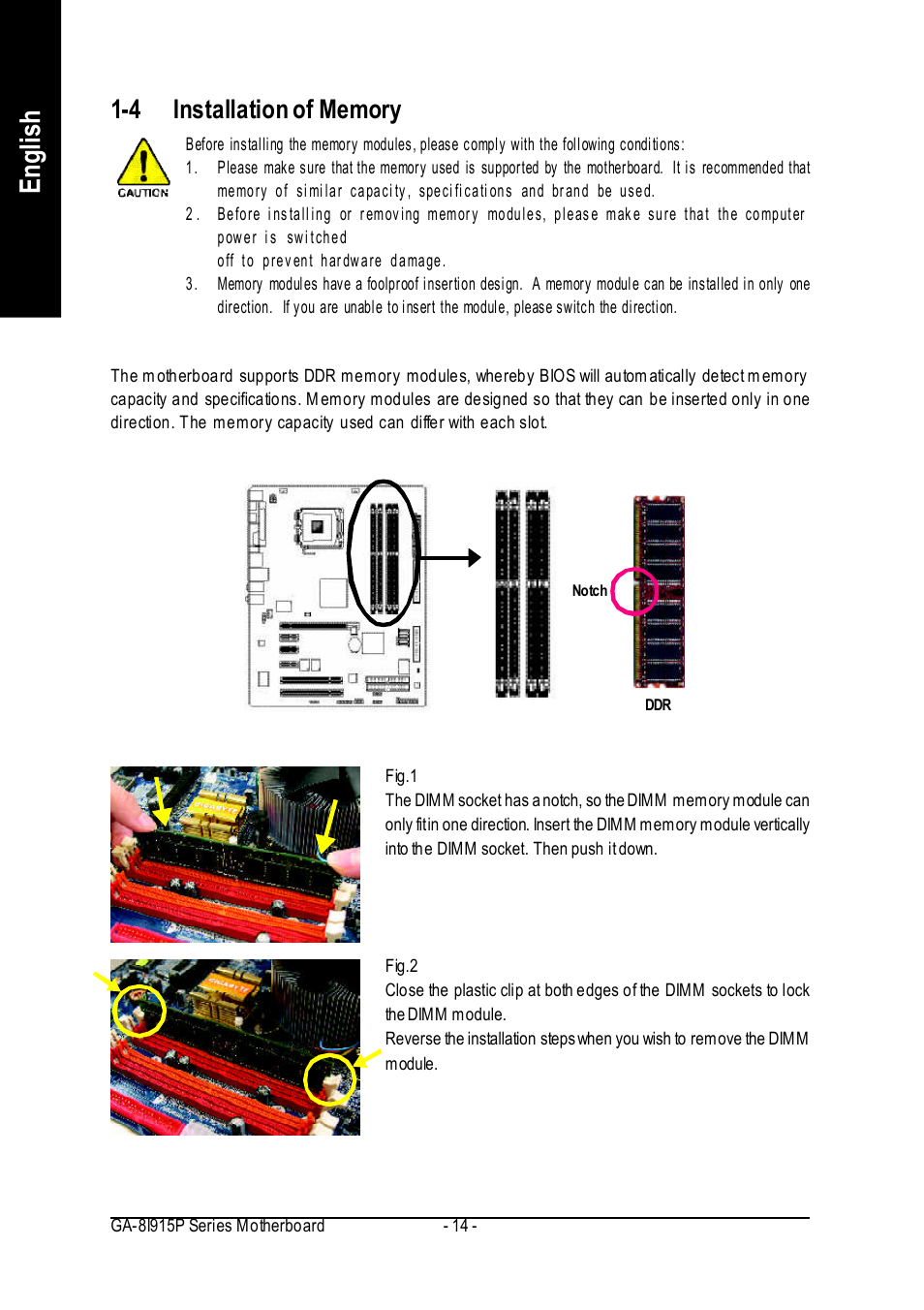 English | Intel GA-8I915P User Manual | Page 14 / 80