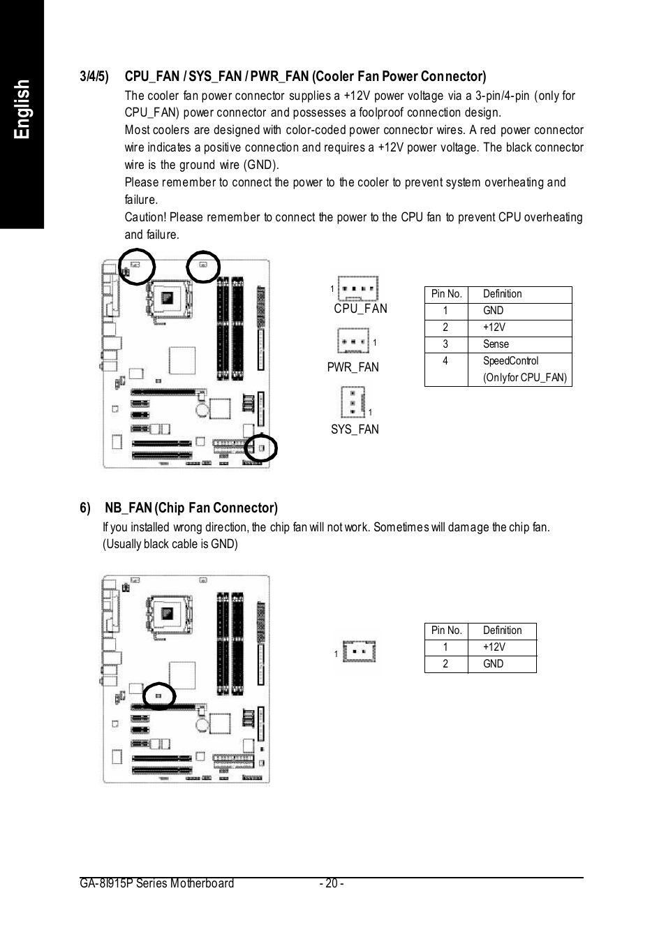 English | Intel GA-8I915P User Manual | Page 20 / 80