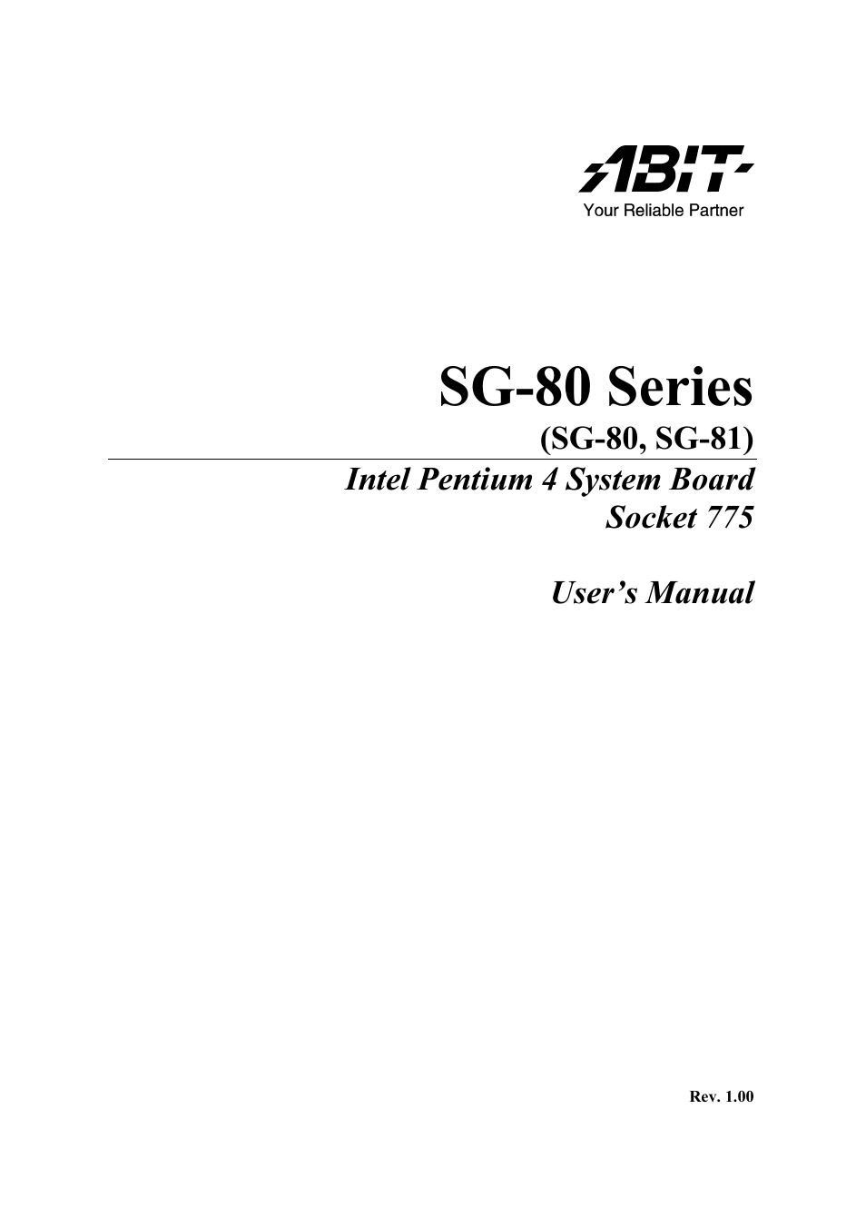 Intel SG-81 User Manual | 56 pages