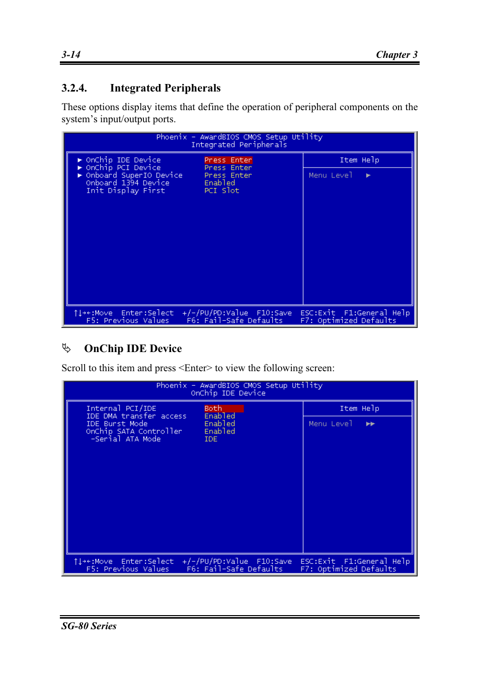 Integrated peripherals, Integrated peripherals -14 | Intel SG-81 User Manual | Page 38 / 56