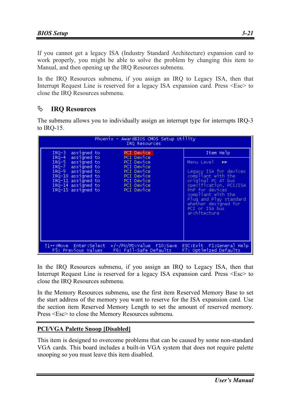 Pci/vga palette snoop [disabled | Intel SG-81 User Manual | Page 45 / 56