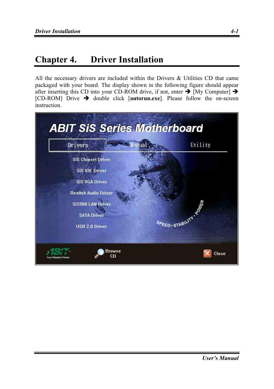 Driver installation, Chapter 4, Driver installation -1 | Chapter 4. driver installation | Intel SG-81 User Manual | Page 51 / 56
