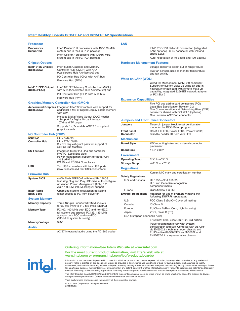 Intel D815EPEA2 User Manual | Page 4 / 4