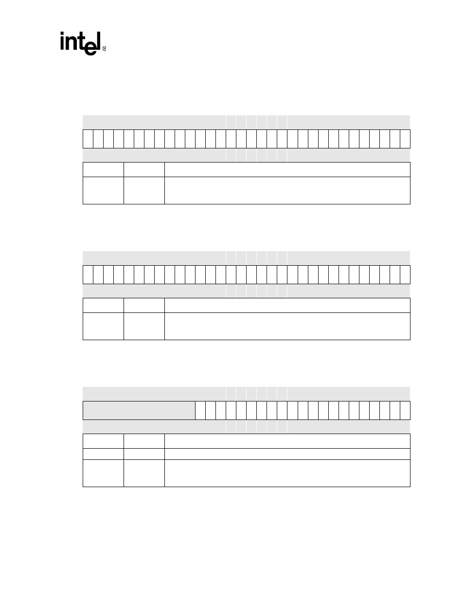 Grer0 bit definitions -13, Grer1 bit definitions -13, Grer2 bit definitions -13 | Table 4-15, Table 4-17 | Intel PXA255 User Manual | Page 117 / 598