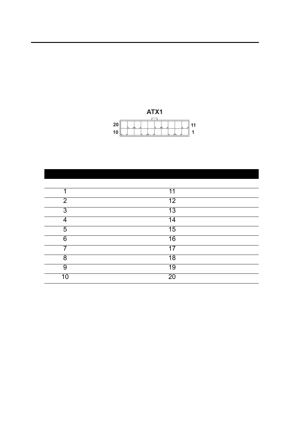 4 power supply, 1 atx 20-pin system power connector: atx1, Table 2.1: atx1 pin definition | Power supply, Atx 20-pin system power connector: atx1 figure, 2 atx 20-pin system power connector, Atx1, Table, 1 atx1 pin definition | Intel AIMB-253 User Manual | Page 21 / 62