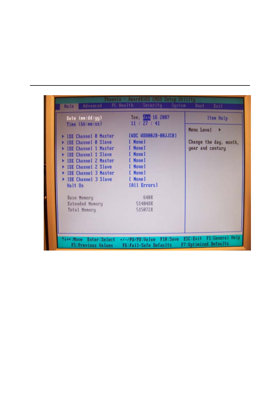 3 main, Figure 3.2: the main menu, Main | Figure, 2 the main menu | Intel AIMB-253 User Manual | Page 43 / 62