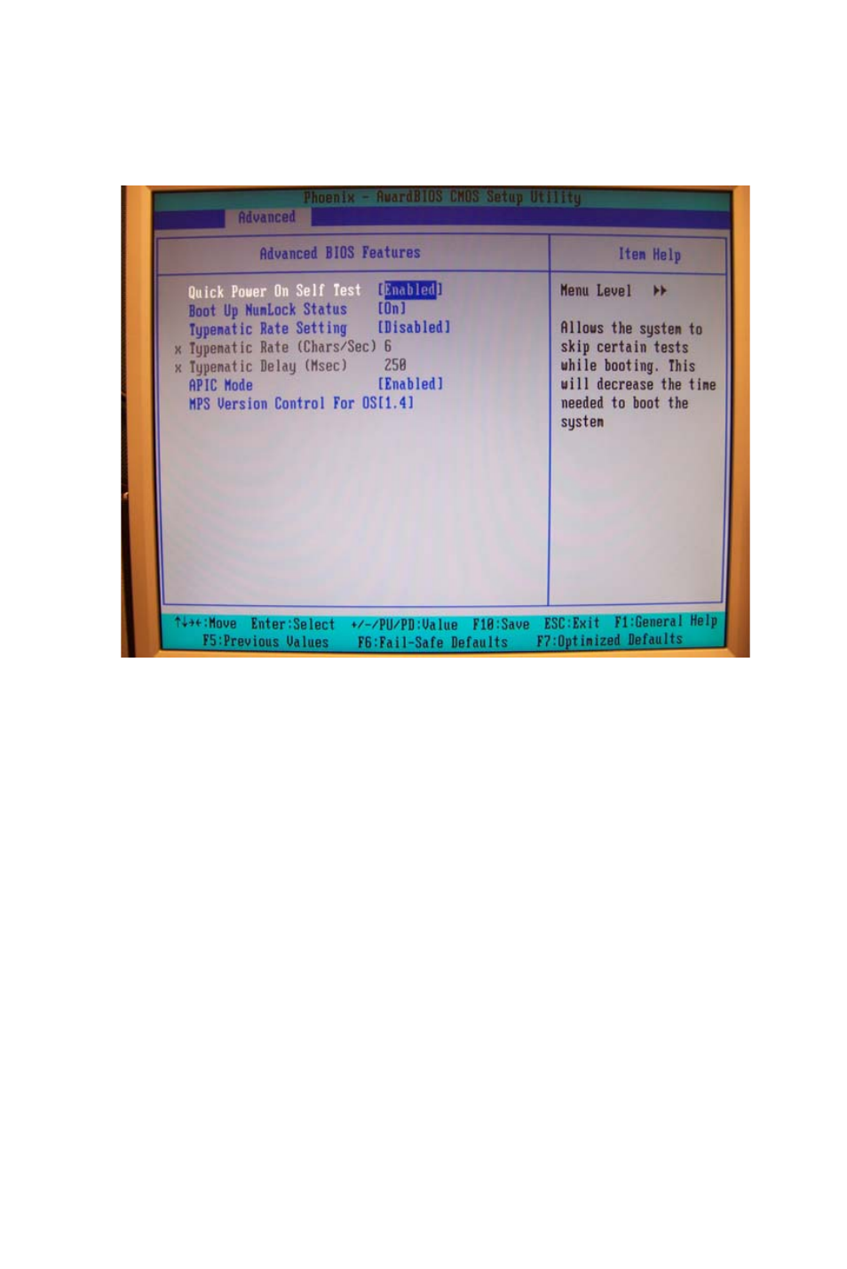 Figure 3.3: advanced bios features, Figure, 3 advanced bios features | Intel AIMB-253 User Manual | Page 46 / 62