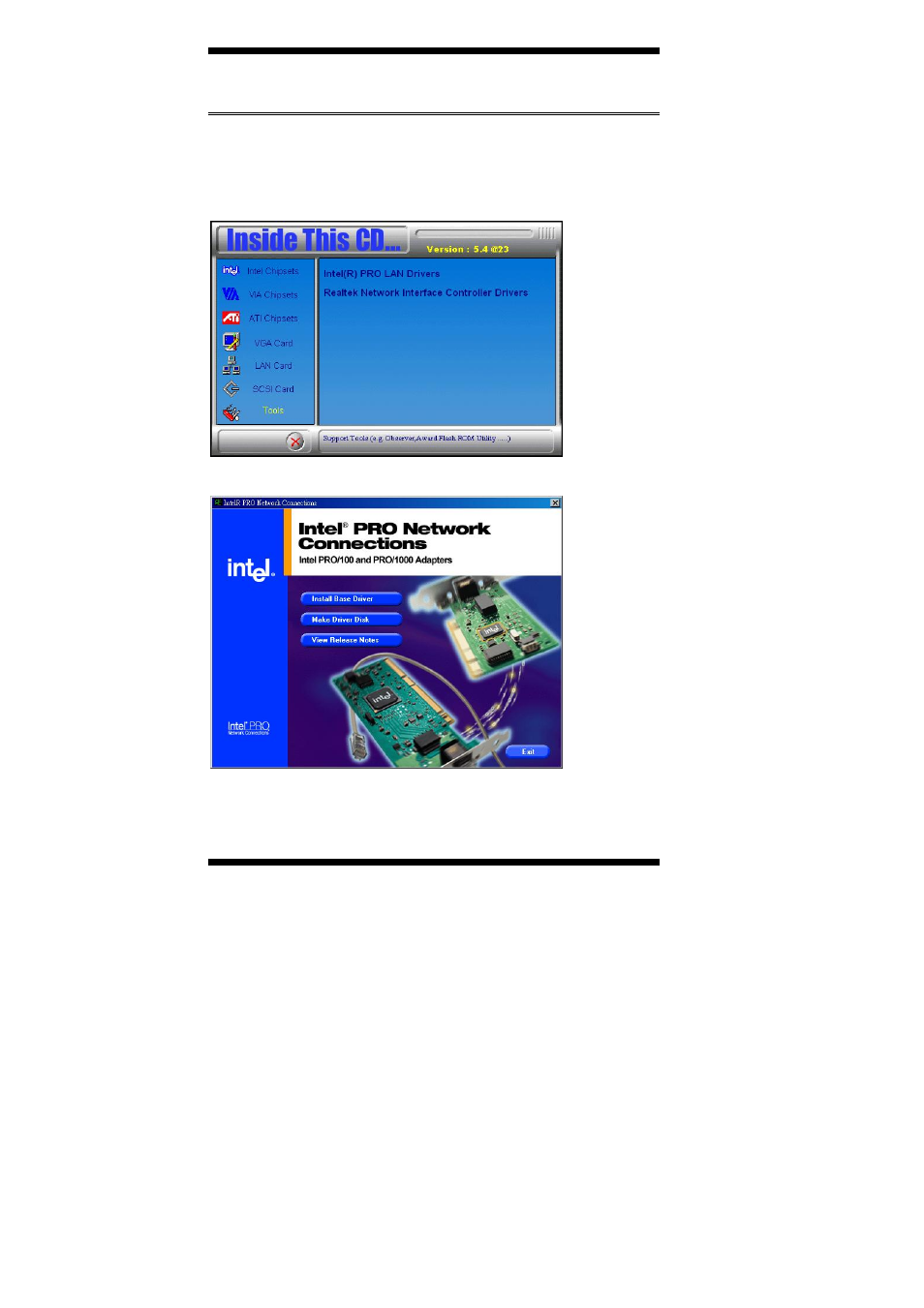 Intel pro lan drivers installation | Intel AR-B1760 User Manual | Page 66 / 68