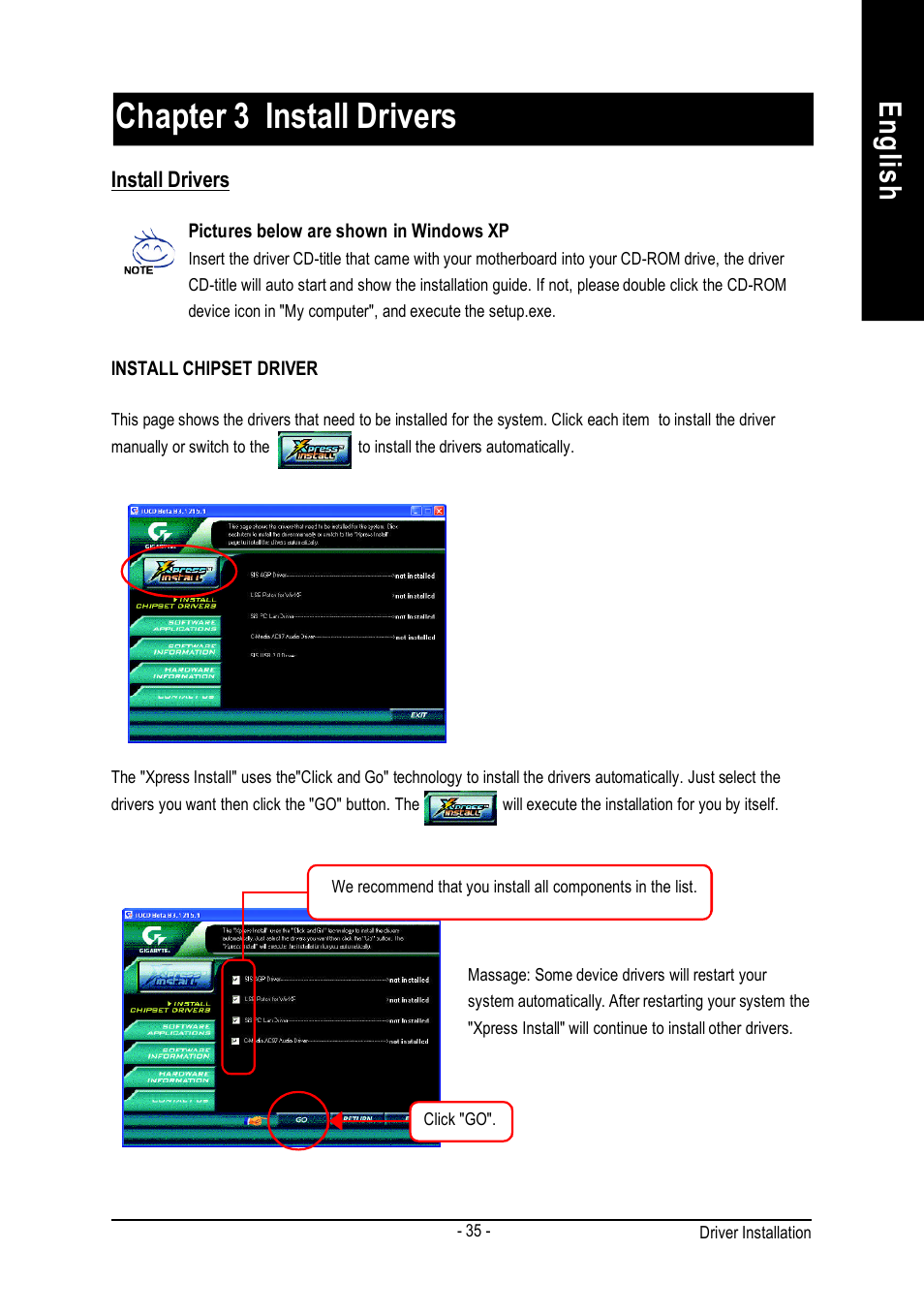 Chapter 3 install drivers, English revision history | Intel 8S648-RZ-C User Manual | Page 35 / 40