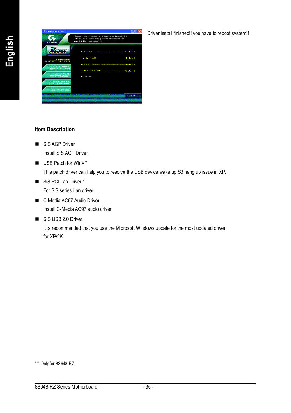 English | Intel 8S648-RZ-C User Manual | Page 36 / 40