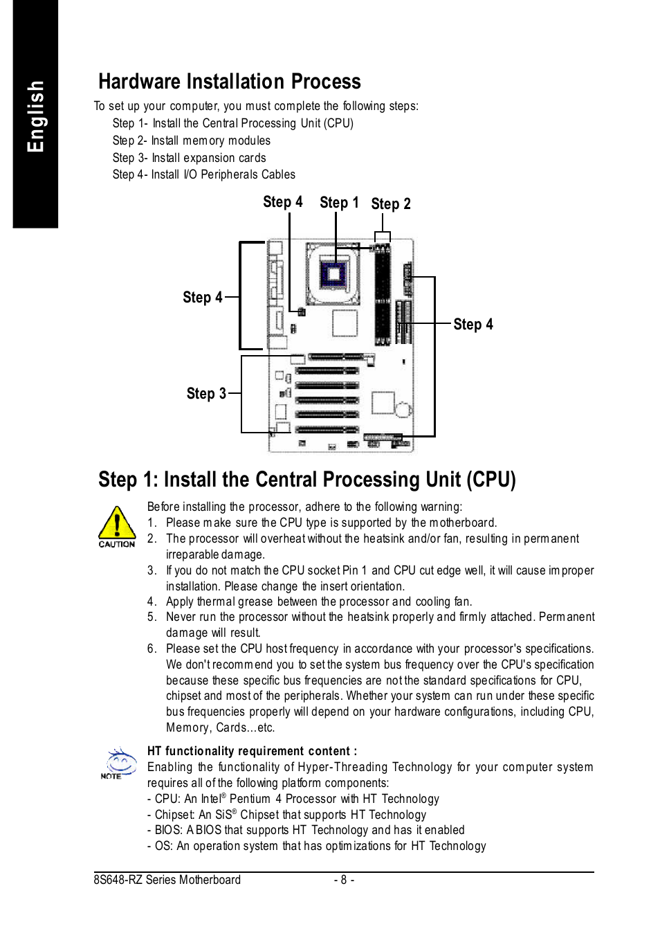 English | Intel 8S648-RZ-C User Manual | Page 8 / 40