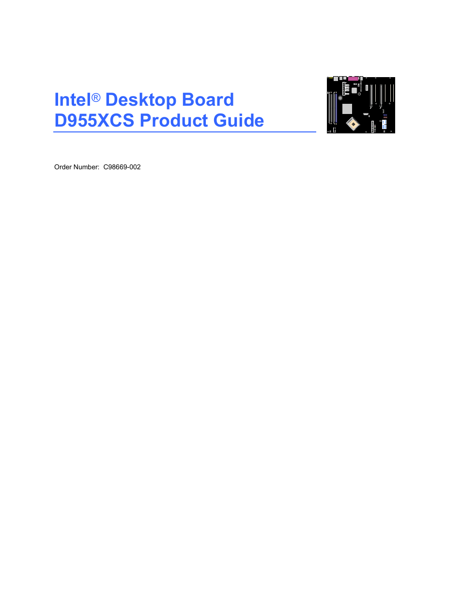Intel D955XCS User Manual | 74 pages